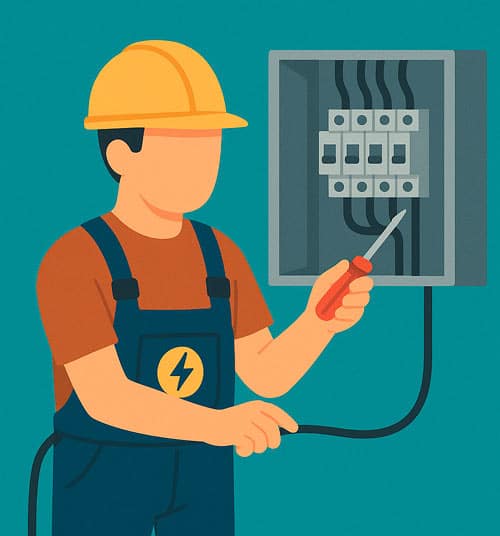 Electricista trabajando como autónomo